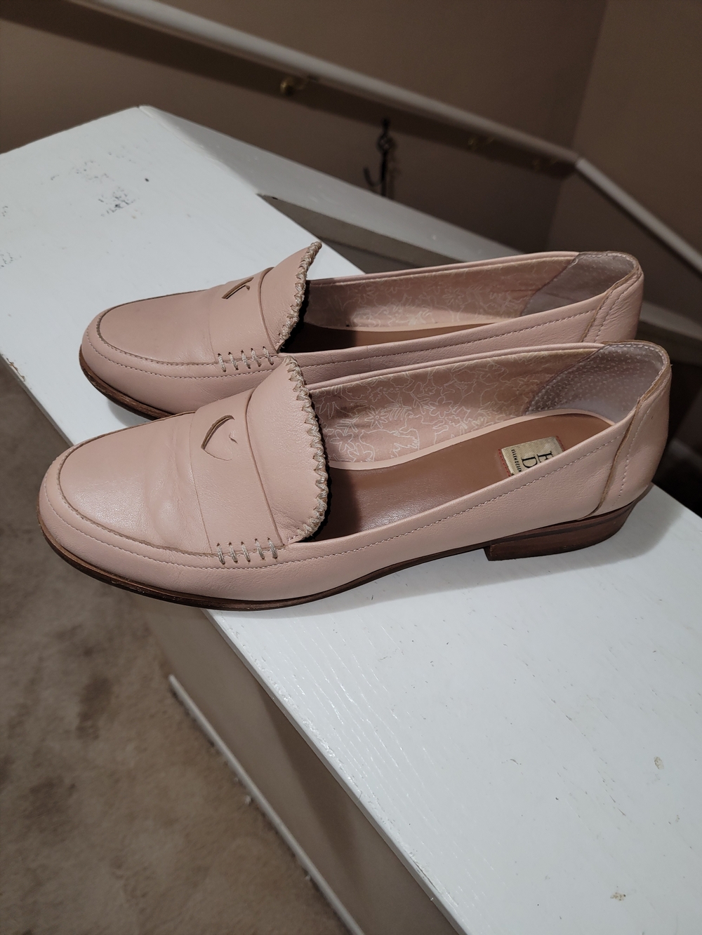 Ellen Degeneres Blush Pink Leather Penny Loafers